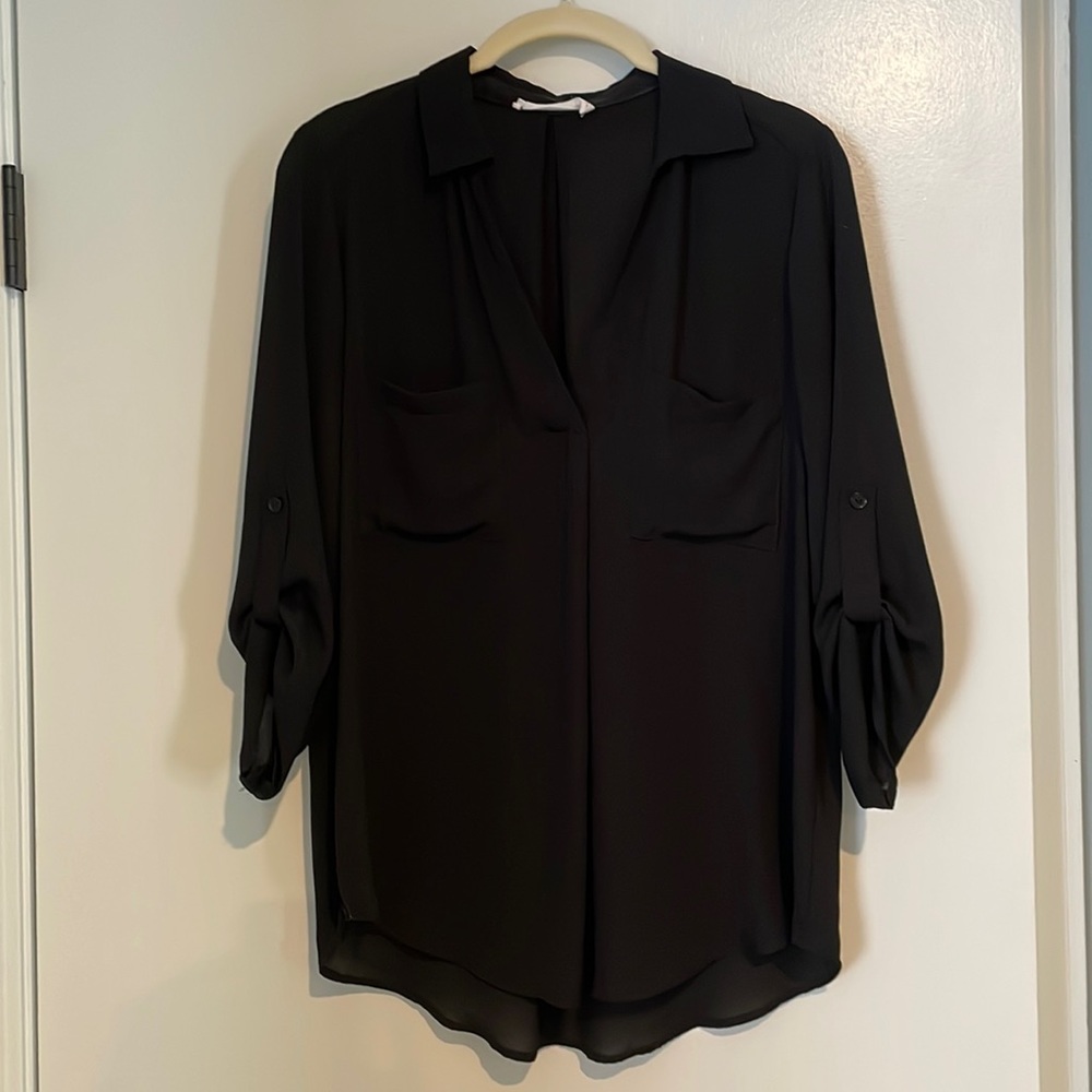 Sheer black Lush blouse. Small.